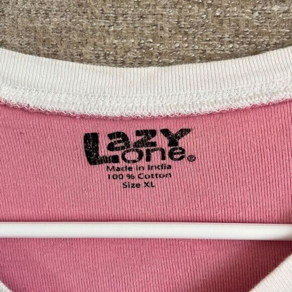 Lazy One Womens Pajamas One Piece Jumpsuit Pink XL Moose Print Flap Jack Cotton - Picture 4 of 14